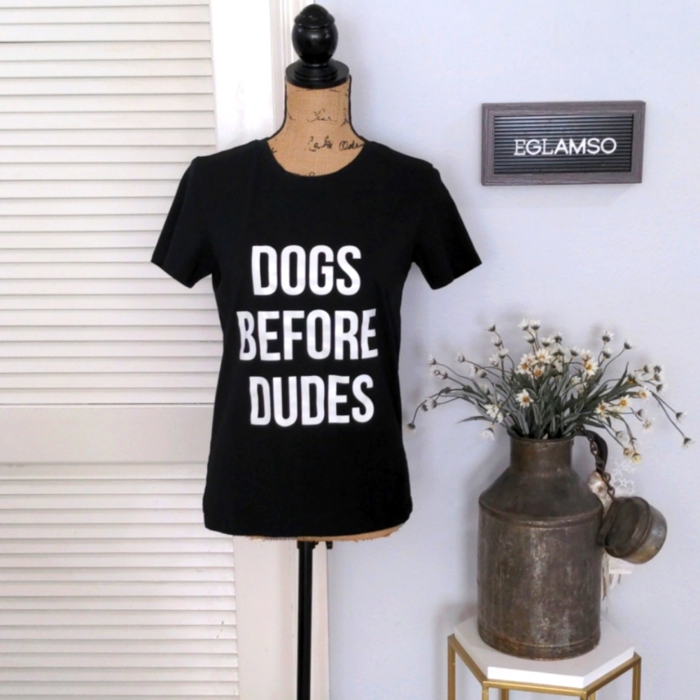 "Puppy Love Priority: 'Dogs Before Dudes' Tee Shirt"